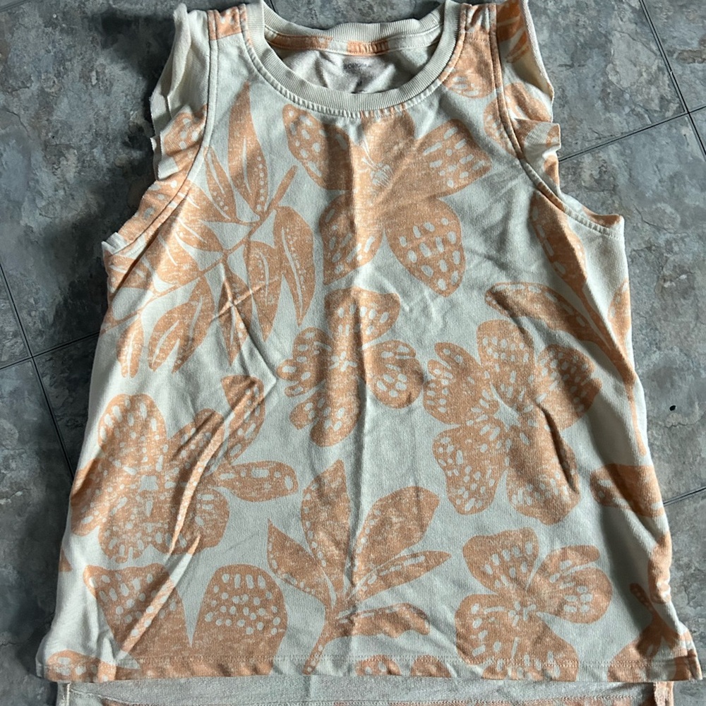 Sonoma Cream and Orange Sleeveless Tank Top